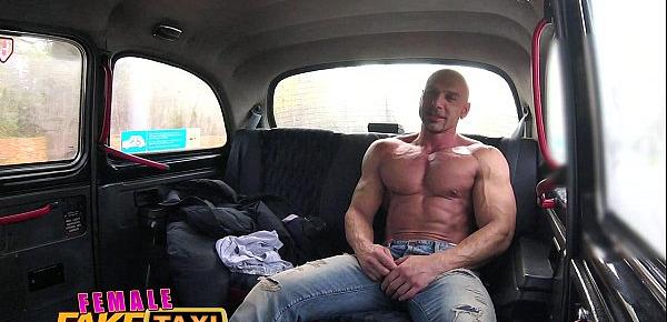  Female Fake Taxi Bodybuilder makes busty blonde cum in taxi fuck